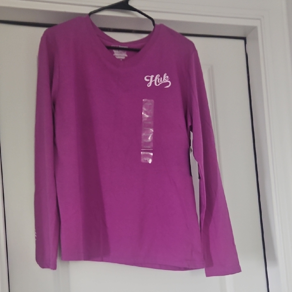 Huk Long Sleeve Shirt in Bright Purple